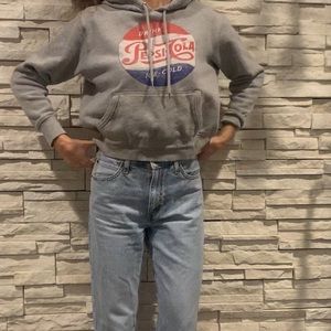 Vintage Pepsi Cola Cropped Hoodie Sweater Small/Extra Small